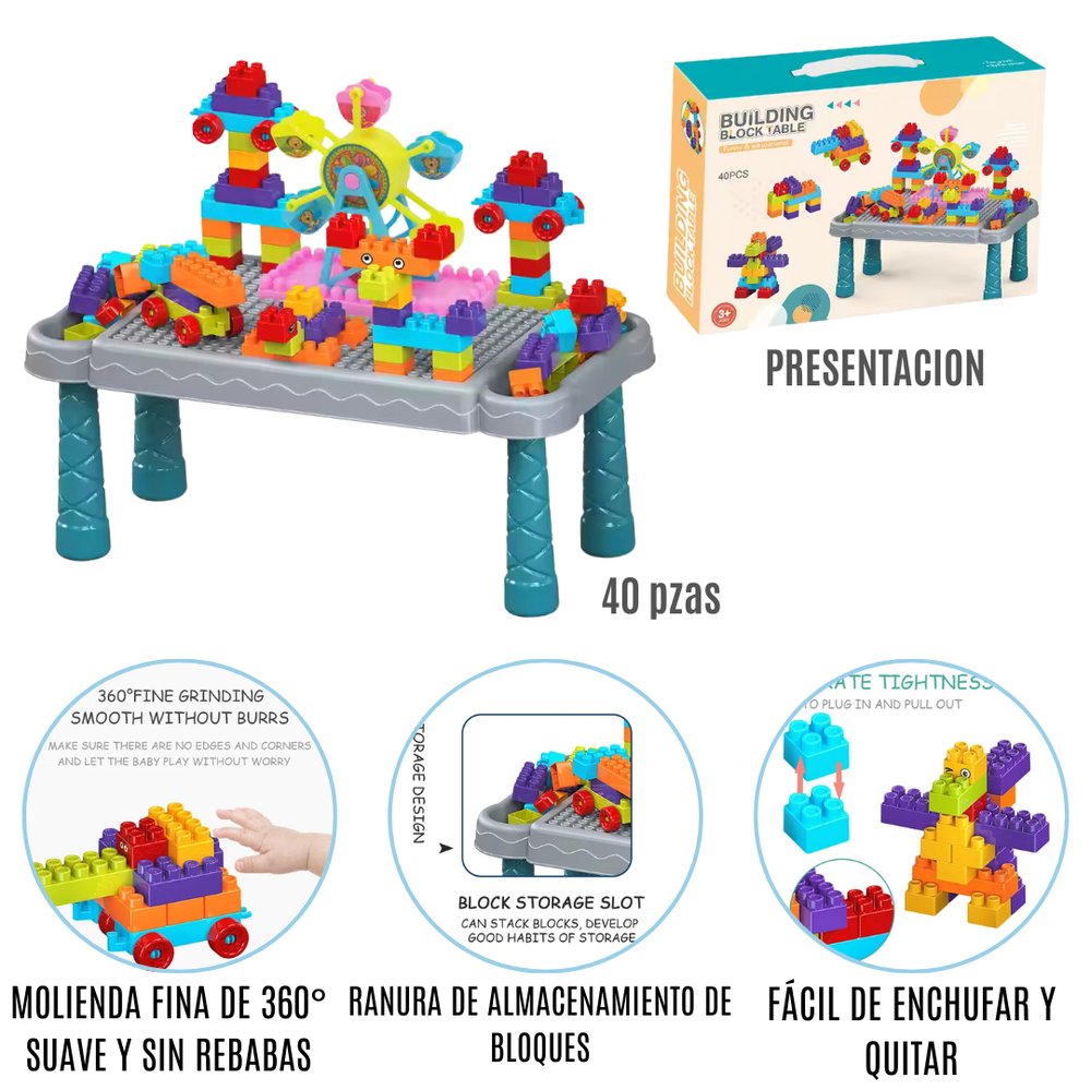 Bloques De Construcción Con Mesa 3D