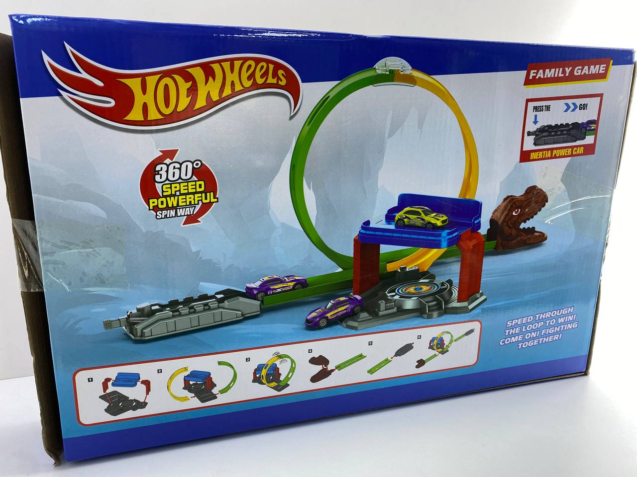 Pista carro HotWheels Tiburón-Dinosaurio