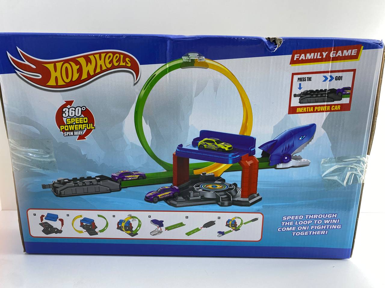 Pista carro HotWheels Tiburón-Dinosaurio