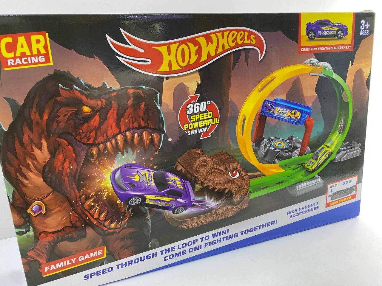 Pista carro HotWheels Tiburón-Dinosaurio